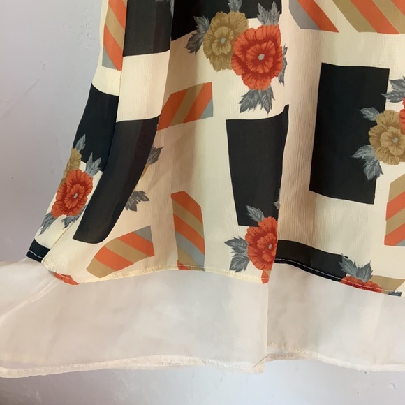 Vintage Chloe abstract print floral tunic mini dress pastel shift - Picture 8 of 8